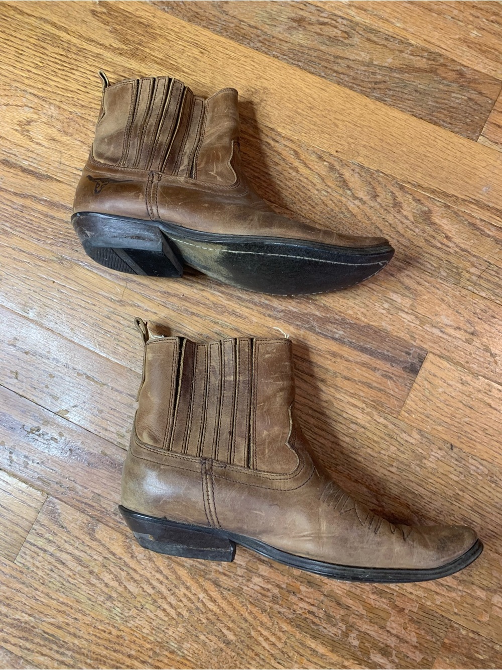 Joe Sanchez Vintage Western Boots Brown Leather Ankle Booties Size 36 US 5.5-6 - Picture 4 of 10